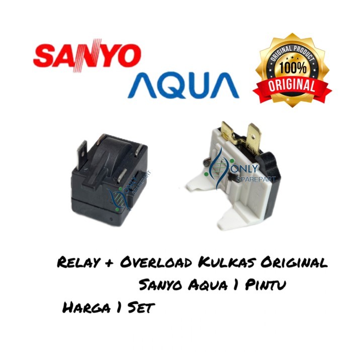 RELAY OVERLOAD KULKAS SANYO AQUA 1 PINTU ORIGINAL RELAY KULKAS AQUA