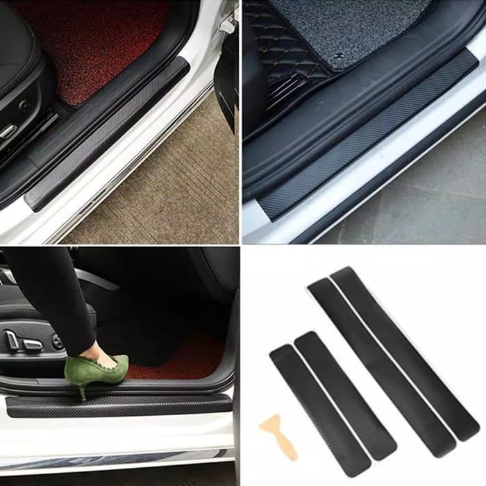SILLPLATE PELINDUNG PINTU MOBIL YARIS BAKPAO SILLPLATE CARBON