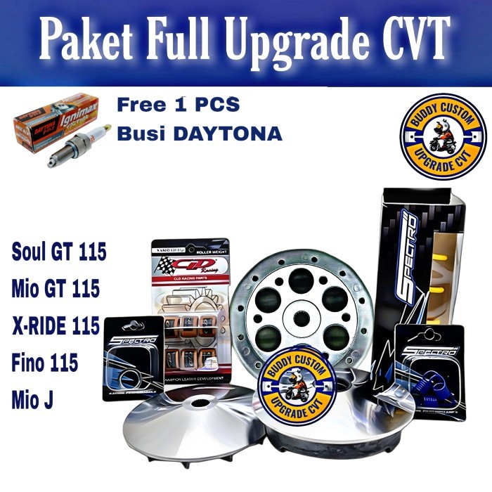 Paket Full Upgrade Cvt Mio J Soul Gt 115 Fino Fi 115 X-Ride 115- Paket Cvt Full Upgrade Mio J Soul