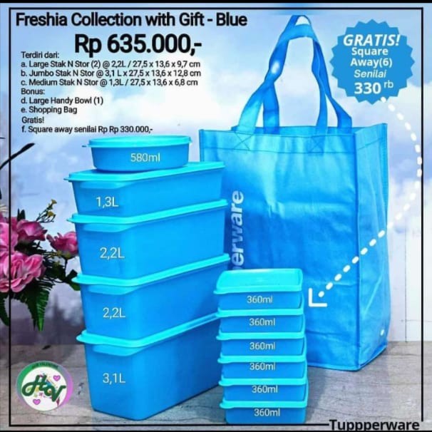 TERBARU Toples Freezer Kulkas Tupperware Set / Wadah Sayur Buah Set Tupperware