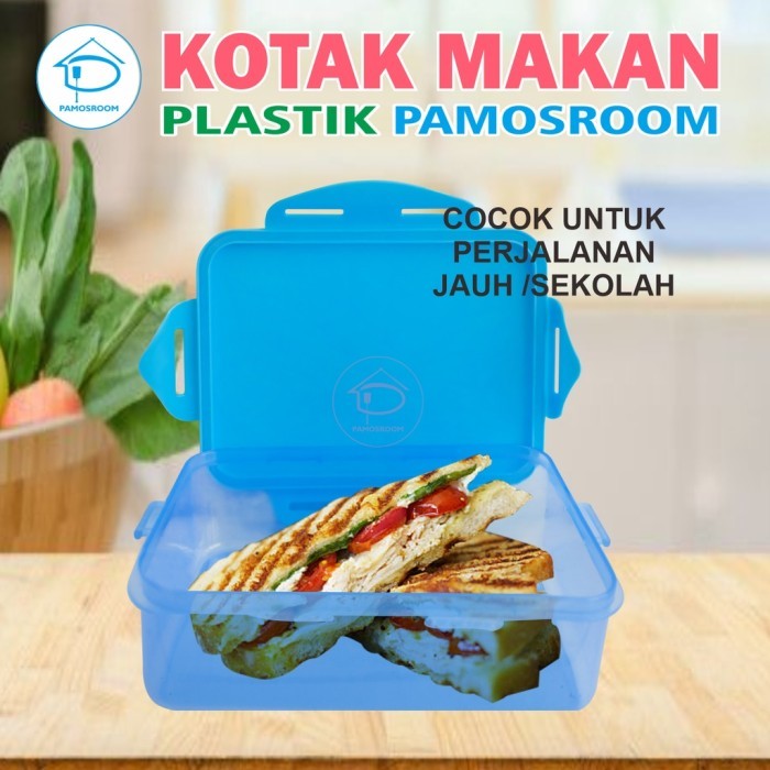 BERGARANSI ry Pamosroom Lunch Box Tempat Makan Plastik Kotak Makan Mini Wadah