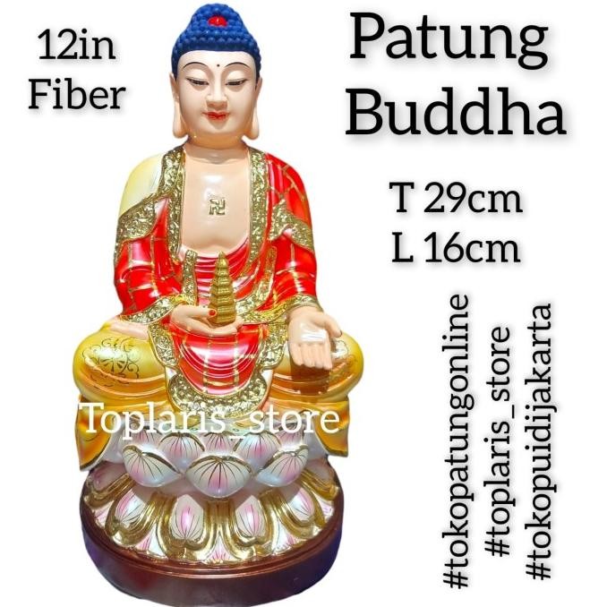 

Ready Patung Buddha Pagoda Fiber 12in 022