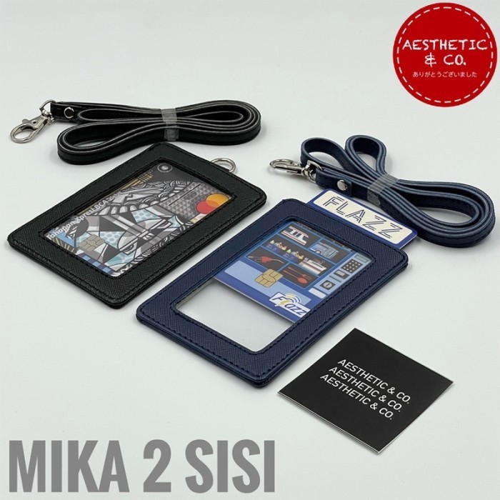 

Andra - Lanyard Id Card Name Tag Mika 2 Sisi Transparan Holder Nametag Kulit -