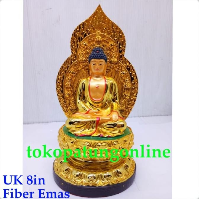 

Ready Patung Buddha Amithaba Aura Fiber Emas 08
