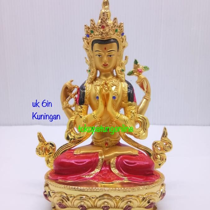 

Ready Patung Tibet Kwan Im Avalokitesvara Kuningan 6in