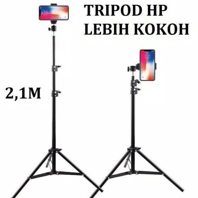 Tripod 2.1 Meter Tripod Handphone Kamera Ring Light