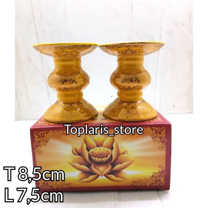 

Ready Tempat Lilin Teratai Kuning Keramik