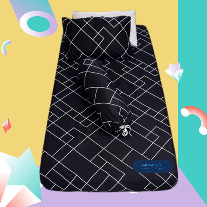 Promo Sprei 70x200x15 - Sprei 70x200 Tinggi 15cm - pajero hitam