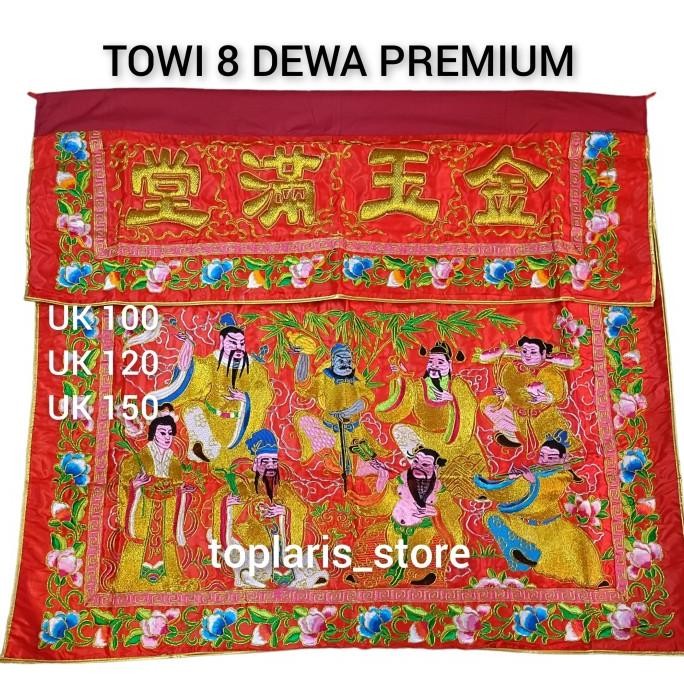 

Ready Towi Kain Merah Meja Sembahyang Premium 8 Dewa