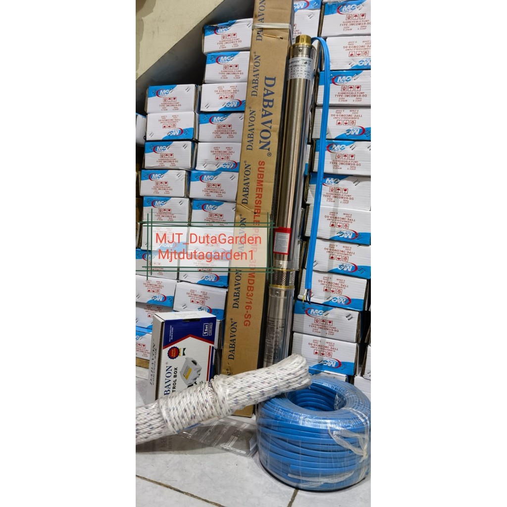 TERBARU Pompa Satelit 3 Dabavon 0.75HP+Kabel Satelit 50m+Tampar 50m