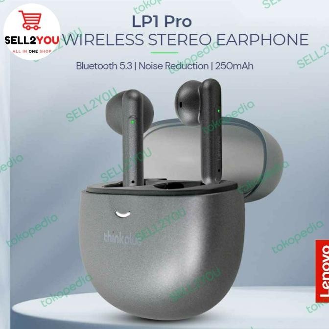 Diskon Lenovo Think Plus TWS Earphone Bluetooth 5.0 Wireless Headset Docking Kualitas Baik