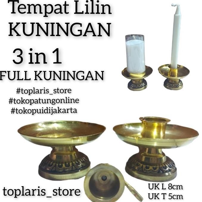 

Ready Tempat Lilin Kuningan 2in1 Hot