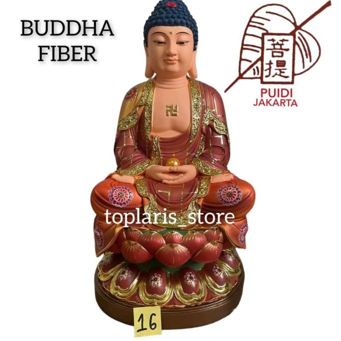 

Ready Patung Buddha Duduk 16in Fiber
