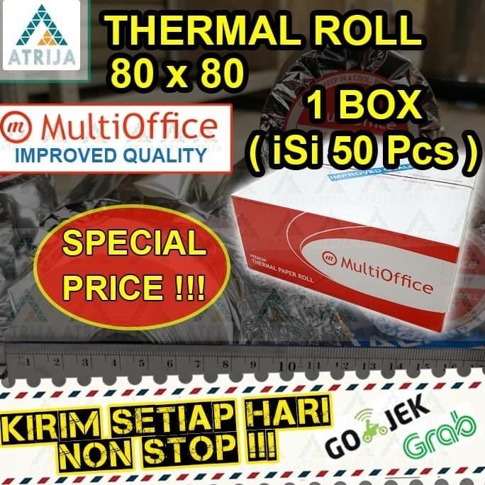 

BEBAS ONGKIR - 1 Box (50 Roll) Multi office 80 x 80 Kertas Thermal Struk Kasir