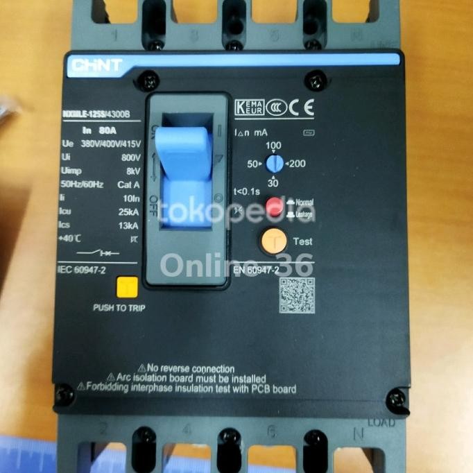 Diskon Chint Rccb Nxmle-125S 4Pole 80,100,125A 25Ka,Mccb+Elcb 30,50,100,200Ma