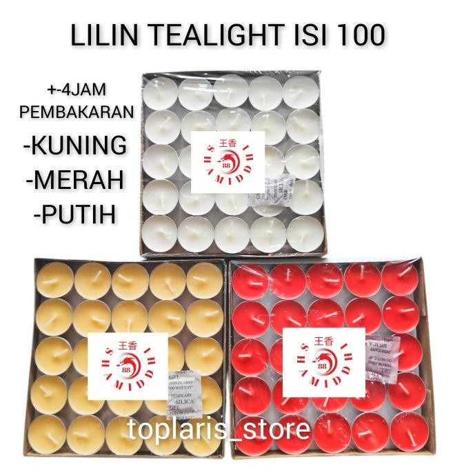 

Ready Lilin Putih ISI 100 Cup Alumunium