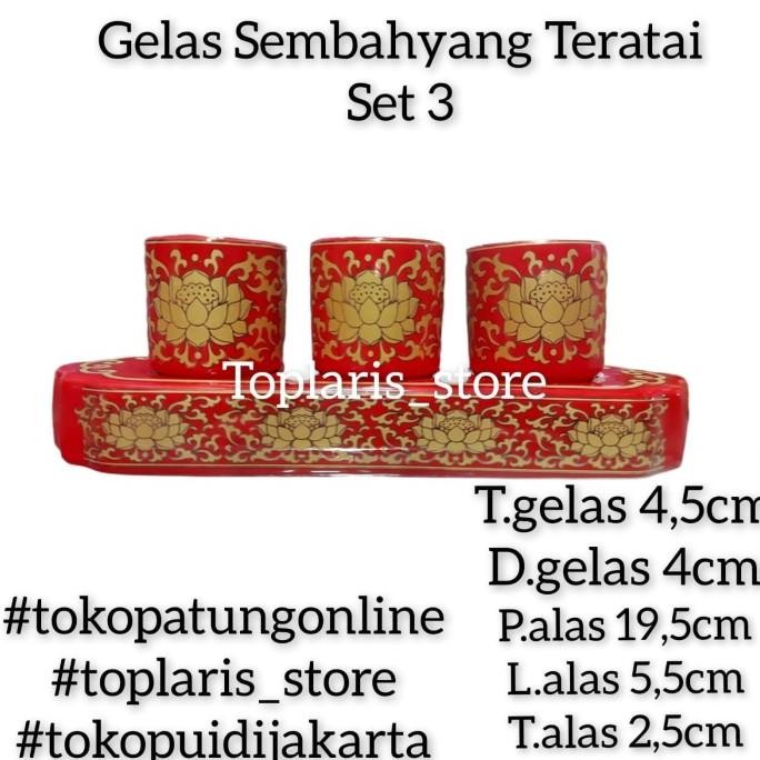 

Ready Gelas Sembahyang Set 3 Teratai Keramik New 803