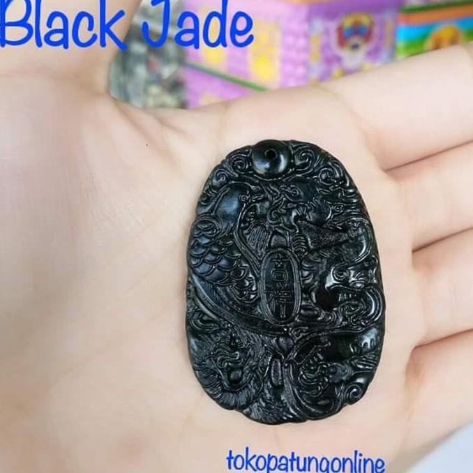 

Ready Liontin Naga Dan Burung Pheonix Black Jade Batu