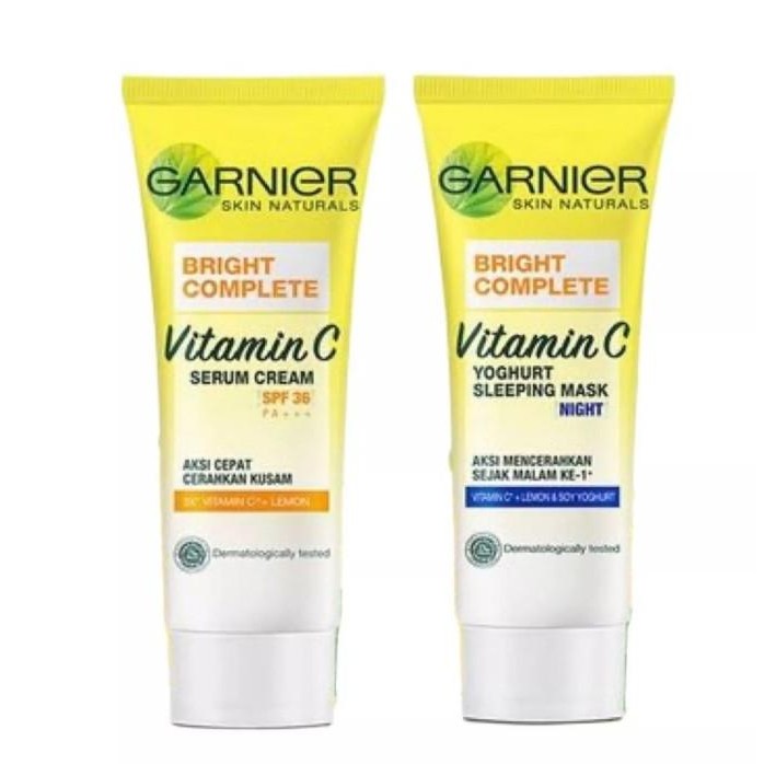 Paket Garnier Bright Complete Cream Siang 20ml + Cream Malam 20ml LM99