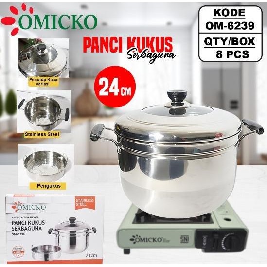 Panci Kuah Serbaguna + Steamer Stainless Q2 Q-8324 Baru