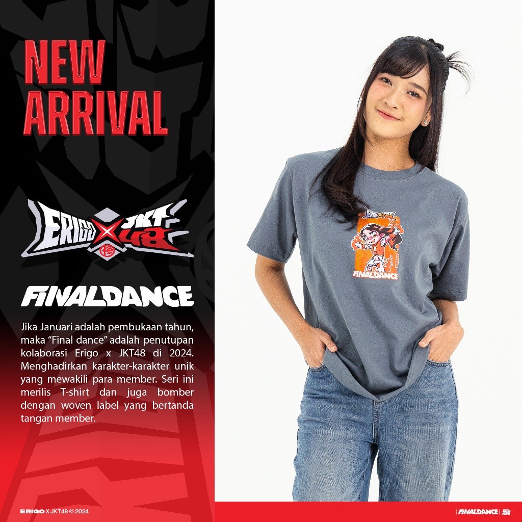 Erigo T-shirt Oversize | JKT48 Oniel Final Dance Grey Unisex