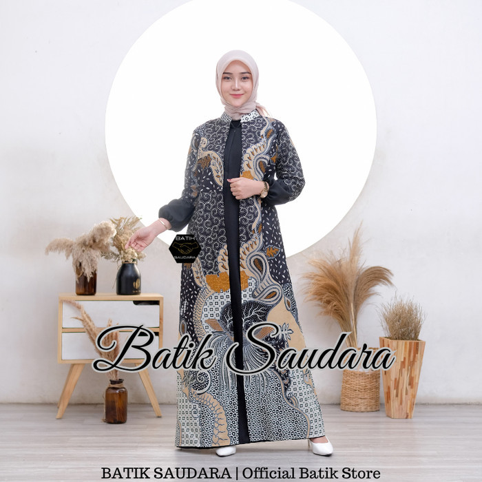 NEW Gamis Wanita Moana Dress Airflow Crinkle - Hitam