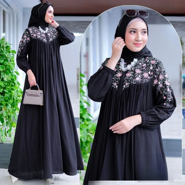 NEW Gamis Nibras Terbaru 2022 Wanita Dewasa Promo NBC20 Toyobo Putih Polos - XS