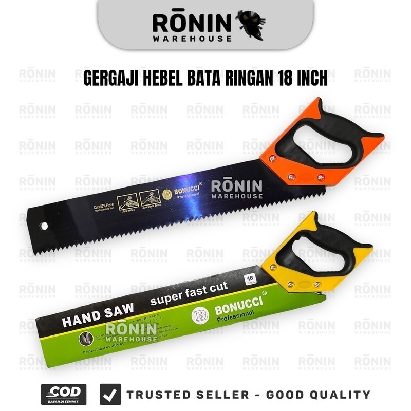 BONUCCI Gergaji Hebel Bata Ringan Gagang PVC Karet 18inch