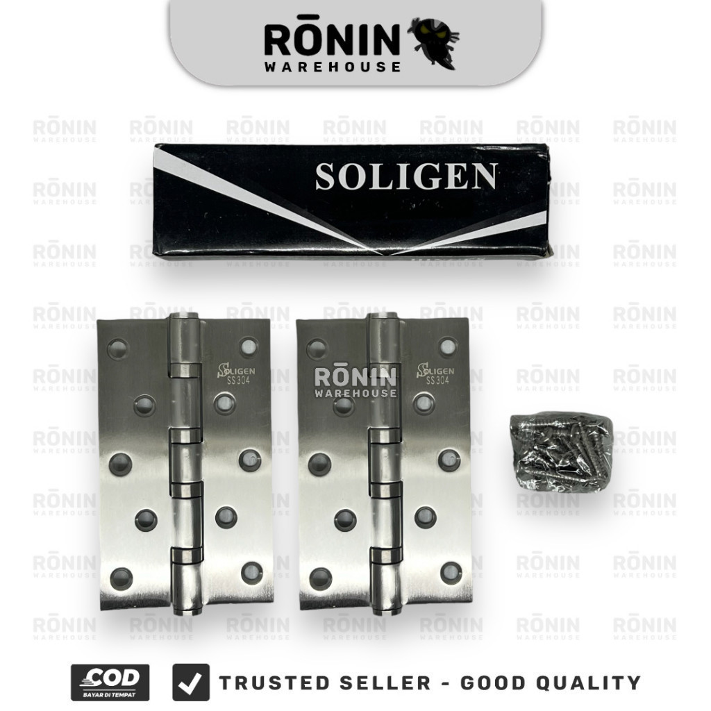SOLIGEN Engsel Bearing Stainless 3 4 5 " inch Pintu Jendela Door Hinge