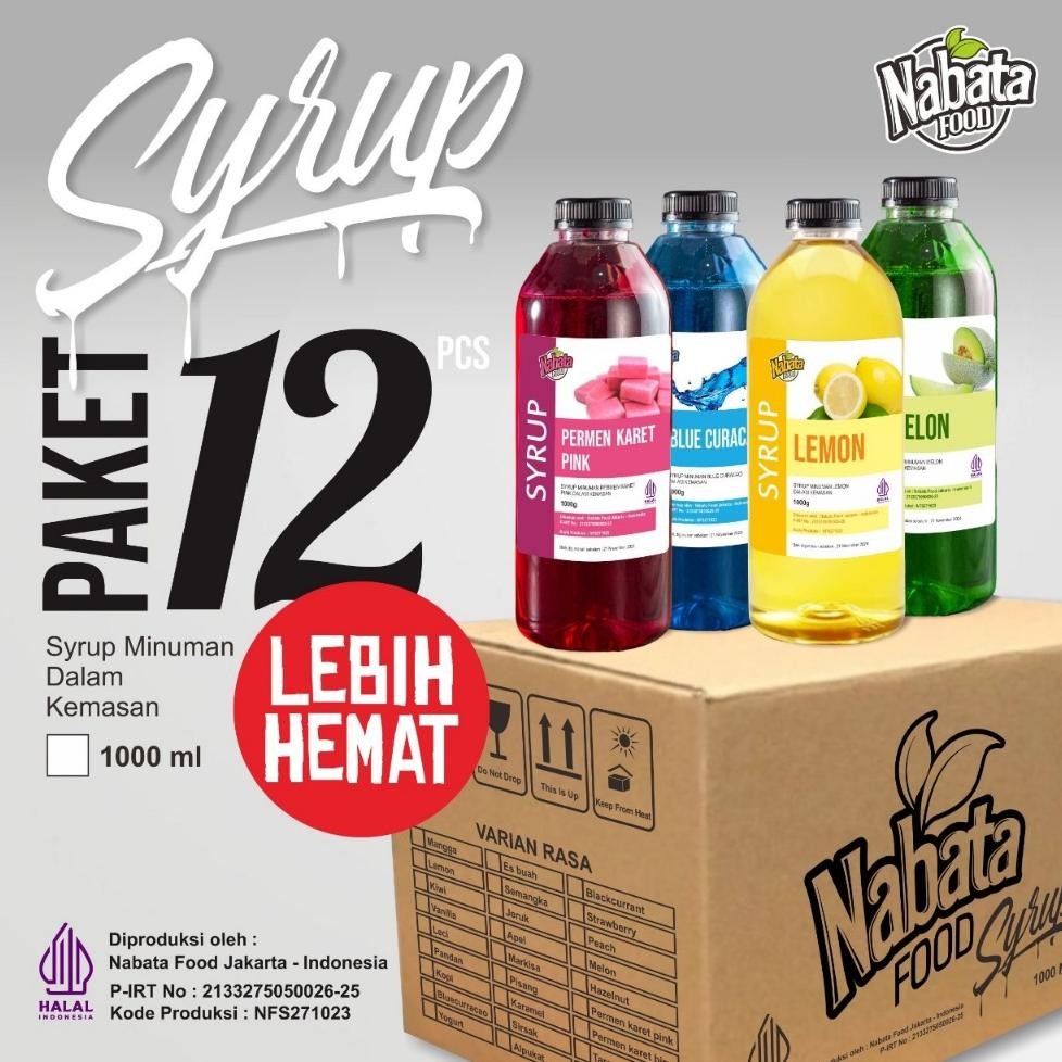 

Irup Raa Pandan Untu Opi 1 Liter Nabata Food Yrup Hijau Daun Pandan 1Ml