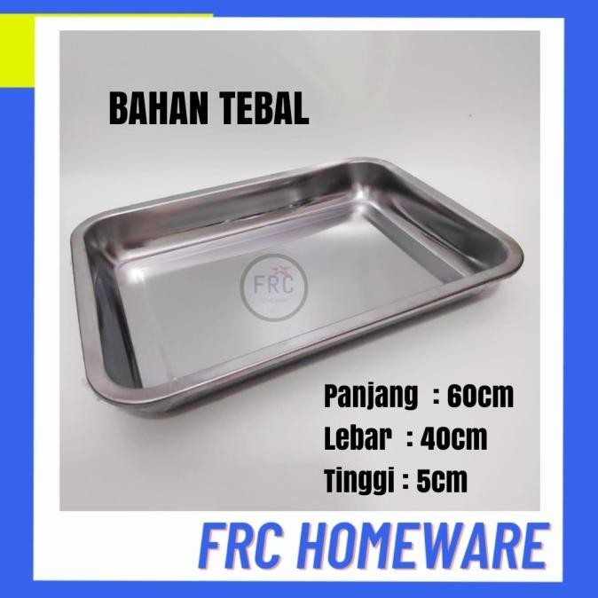 Nampan Stainless Tebal 60x40 / Baki Stainless / Tray Stainless 60x40 HPID