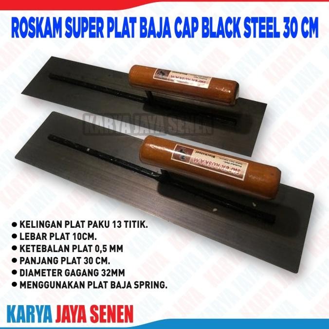 ROSKAM RASKAM SUPER PLAT BAJA BLACK STEEL 30 CM ORIGINAL DAN TERPERCAYA