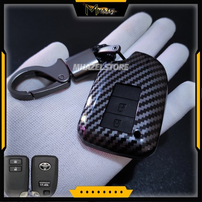 Gantungan Kunci Gantungan Kunci Sarung Cover Remote Keyless Mobil Toyota Yaris Carbon