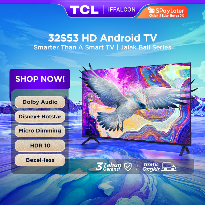 [Google Play TV] TCL iFFALCON 32 inch Smart Android TV - Google Play/Netflix/YouTube/Disney+ Hotstar