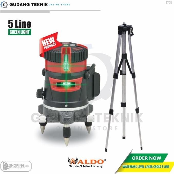 Meteran Laser Cross 5 Line ALDO 1705 / Waterpass Level Laser Lithium