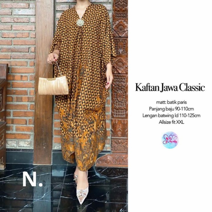PROMO Baju Batik Wanita Kaftan Modern Dress Tunik Jw Cl 4 Paris -Mg - O
