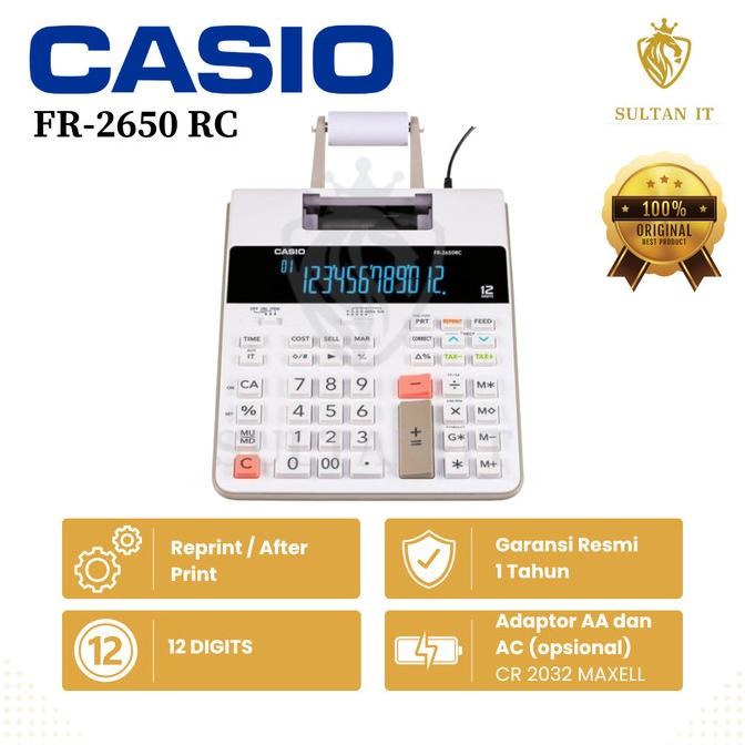 

BEBAS ONGKIR - KALKULATOR CASIO FR 2650 RC PRINT STRUK KASIR