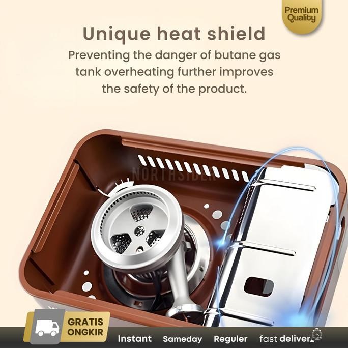 Kompor Gas Portable moka pot BBQ Hot pot Camping Latte Cassette BDZ150