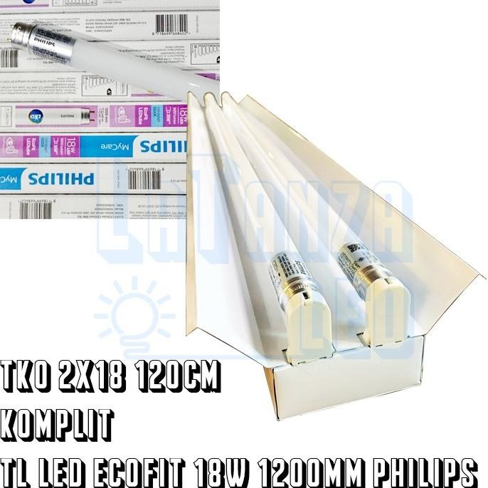 Kap Lampu TKO LED 2x18 120cm kap TKO TL 2x18 Komplit
