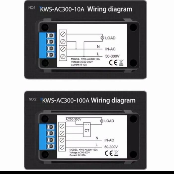 Keweisi Ac300 100A Display Kwh Power Faktor Watt Meter Suhu