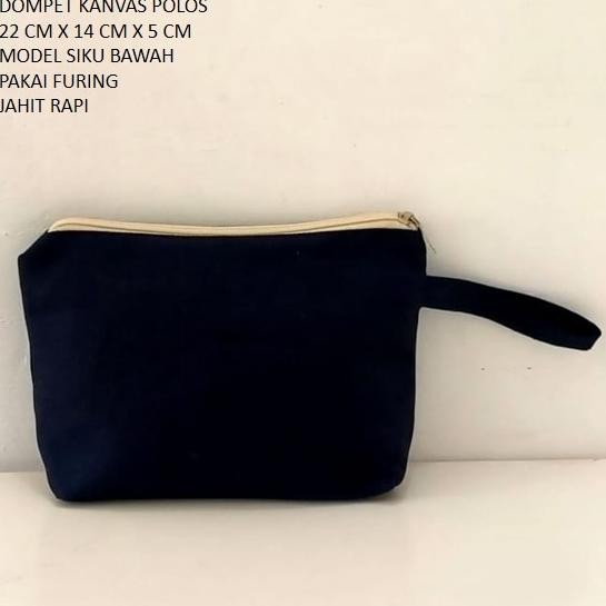 Dompet Kanvas. Pouch Kanvas Polos Warna Navy.