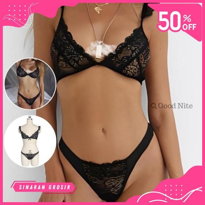 SINAR GROSIR BH WANITA SEXY HOT BRA SET SEKSI TRANSPARAN MENGGODA SUAMI TERMURAH 