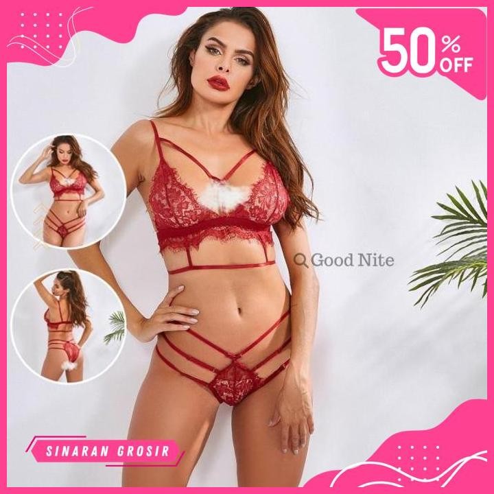 SINAR GROSIR BABYDOLL SEKSI BRA SET WANITA SUPER HOT LINGERIE TRANSPARAN TERHITS 