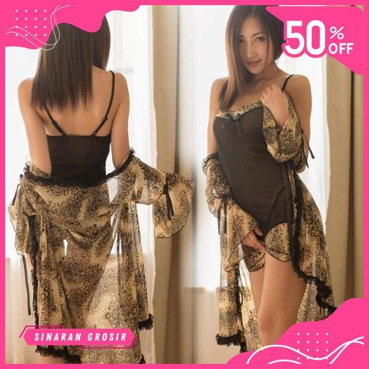 SINAR GROSIR SETELAN / LINGERIE LEOPARD SET / BAJU TIDUR LEOPARD TERBAIK 