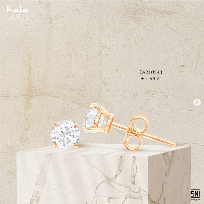 Ready GIWANG ANTING TUSUK HALA GOLD CARAT CLUB SOLITAIRE MDL BERLIAN