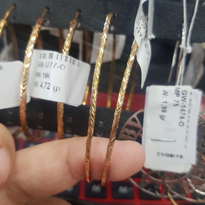 Ready Anting Giwang Emas Bulat Besar HOOP Gypsy XXL
