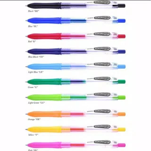 TERBARU Pulpen Gel Kokoro / Zebra Kokoro Color 0,5mm