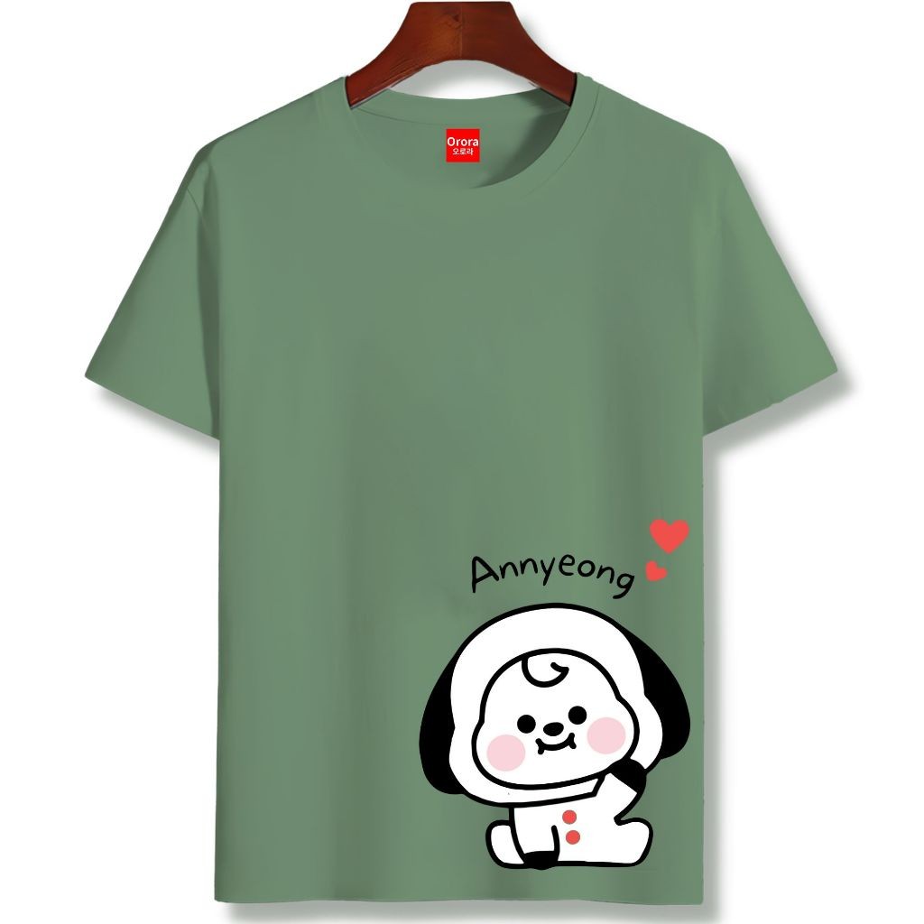 Orora Kaos Wanita Annyoeng Korea Style - Baju Atasan Sablon High Quality Pria Wanita ORKL 37