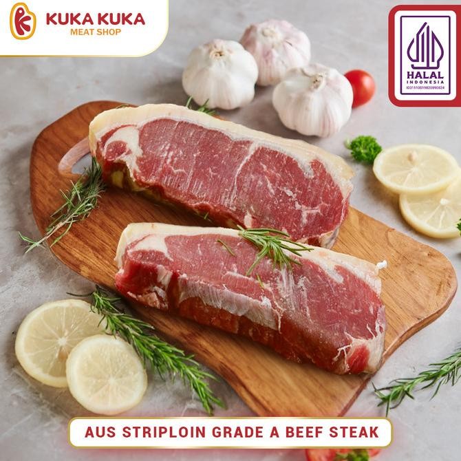 

Terbaru Aus Beef Striploin Steak Grade A Isi 4Pcs - 500Gram
