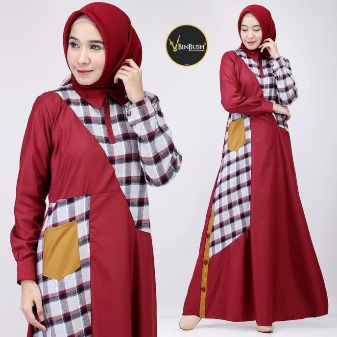 Miliki Gamis / Dress Sakura Ori By Binbush Warna Merah